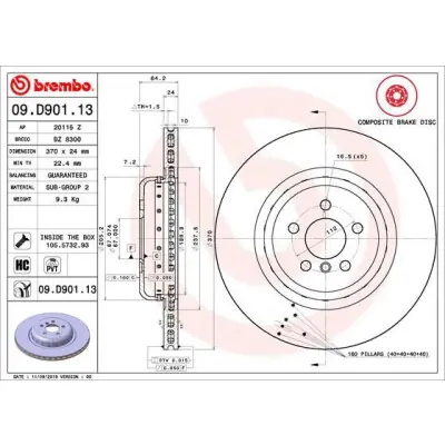 Disco de freno BREMBO 09.D901.13 Oferta Flash